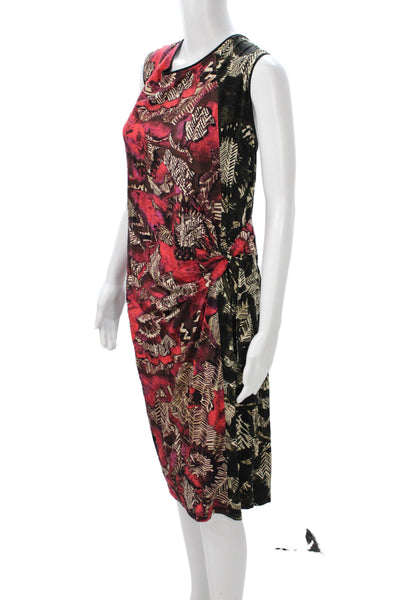 Nic + Zoe Women Sheath Dress Black Floral Sleeveless Rayon Size 2X