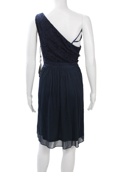 Adrianna Papell Women A-Line Dress Dark Blue Sleeveless Viscose Size 14