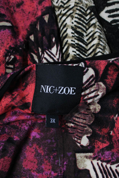 Nic + Zoe Women Shift Dress Black Size 3X