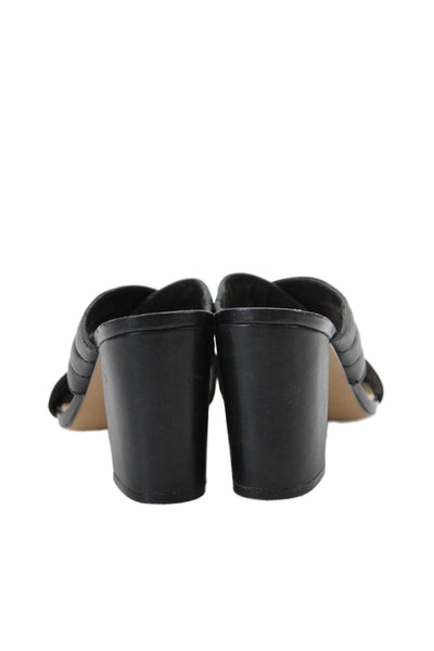 Vince Camuto Womens Leather Slide On Sandals Black Size 8M