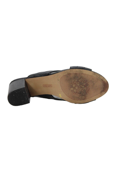 Vince Camuto Womens Leather Slide On Sandals Black Size 8M