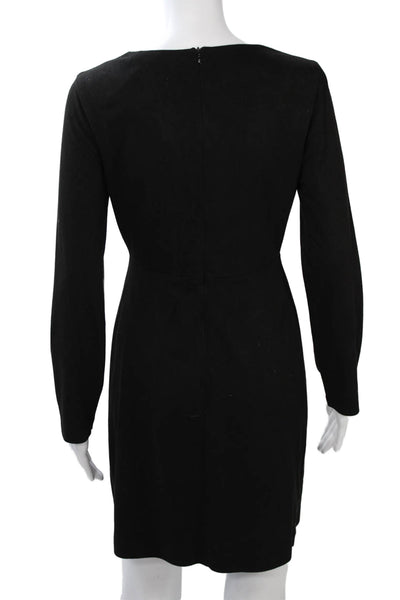 Zara Trafaluc Women Sheath Dress Black Faux Suede Long Sleeve Size S