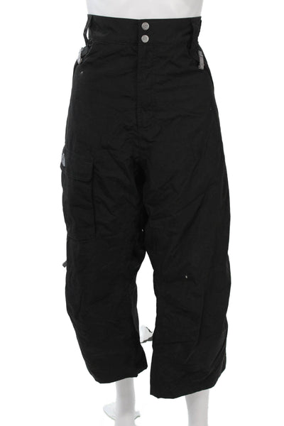 The North Face Mens Cargo Snow Pants Black Button Polyester Size XL