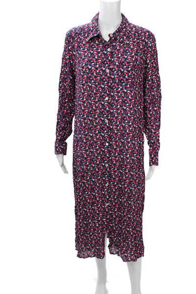 APC Womens Black Viscose Shirt Dress Long Sleeve Collared Button Size 40