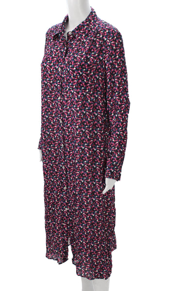 APC Womens Black Viscose Shirt Dress Long Sleeve Collared Button Size 40