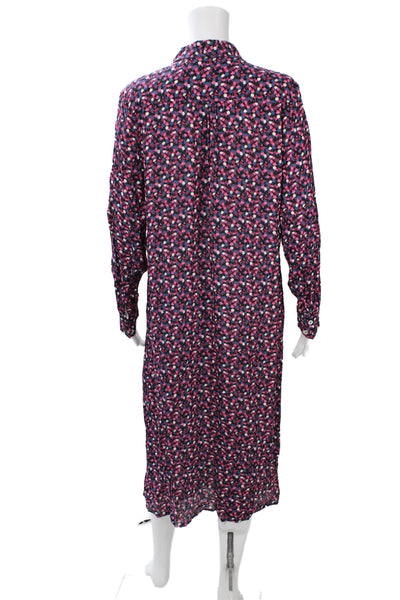 APC Womens Black Viscose Shirt Dress Long Sleeve Collared Button Size 40