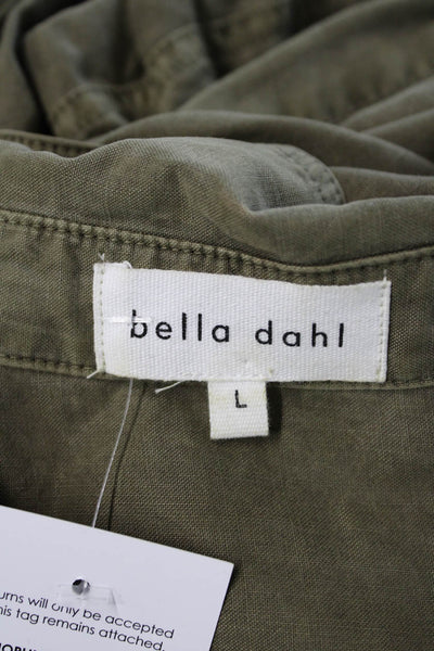 Bella Dahl Women Jumpsuit Green Tencel V Neck Sleeveless Size L