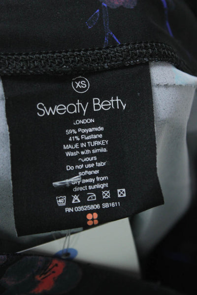 Sweaty Betty Women Capri Floral Leggings Black Size XS
