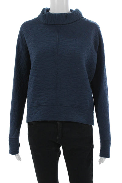 Zella Women Mock Neck Pullover Sweatshirt Dark Blue Size XS