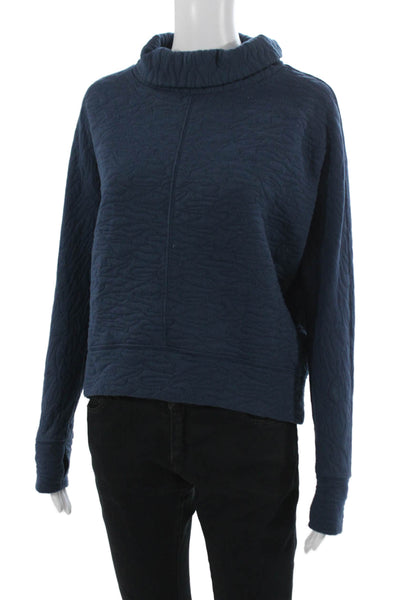 Zella Women Mock Neck Pullover Sweatshirt Dark Blue Size XS