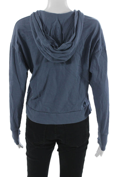 Sweaty Betty Womens Pullover Hoodies Blue V Neck Long Sleeve Size 0