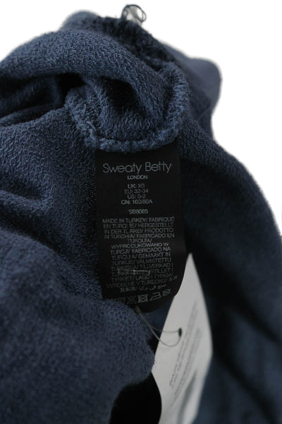 Sweaty Betty Womens Pullover Hoodies Blue V Neck Long Sleeve Size 0