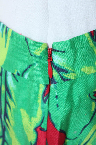 Vineyard Vines Womens A-Line Mini Skirt Green Graphic Print Size 2