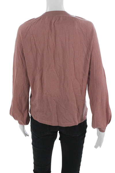 Naked Cashmere Women Brown Bohemian Cashmere Blouse Long Sleeve Size XS