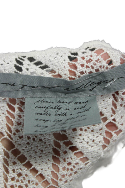 Raquel Allegra Womens White Cotton Argyle Bohemian Tank Size S
