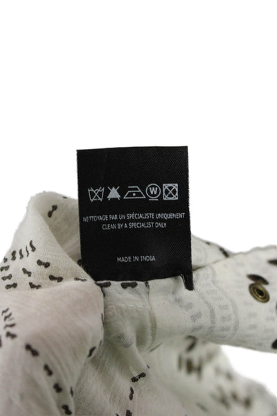 Isabel Marant Womens Cropped White Cotton Short Sleeve Blouse Size M