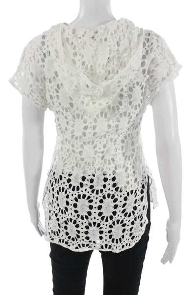 Trina Turk Womens Cotton V-Neck Short Sleeve Beach Top Petite Size XS
