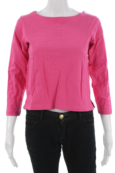 Apiece Apart Womens Pink Cotton 3/4 Sleeve Round Neck T-Shirt Size XS