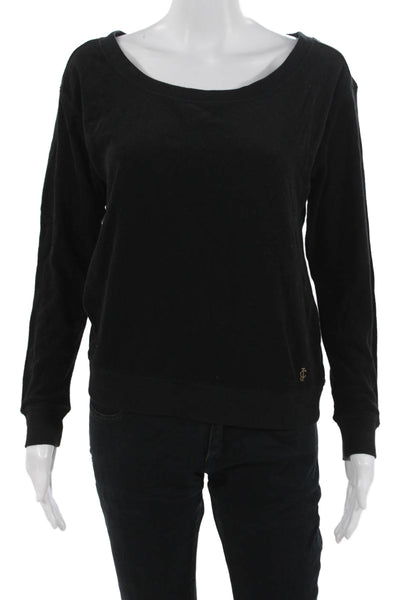 Juicy Couture Womens Pullover Sweatshirt Black Size XS