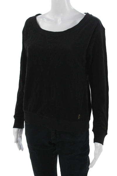 Juicy Couture Womens Pullover Sweatshirt Black Size XS