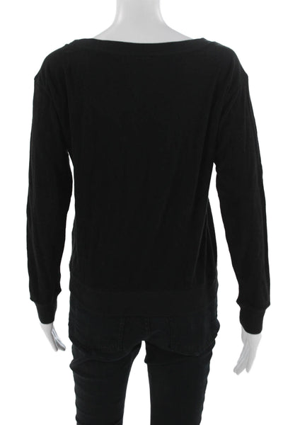 Juicy Couture Womens Pullover Sweatshirt Black Size XS