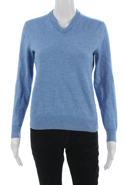 Club Room Womens Pullover Sweater Light Blue V Neck Merino Acrylic Size S
