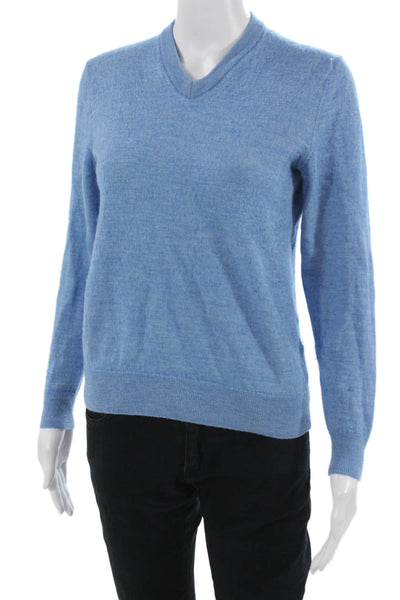 Club Room Womens Pullover Sweater Light Blue V Neck Merino Acrylic Size S