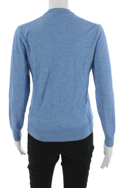 Club Room Womens Pullover Sweater Light Blue V Neck Merino Acrylic Size S