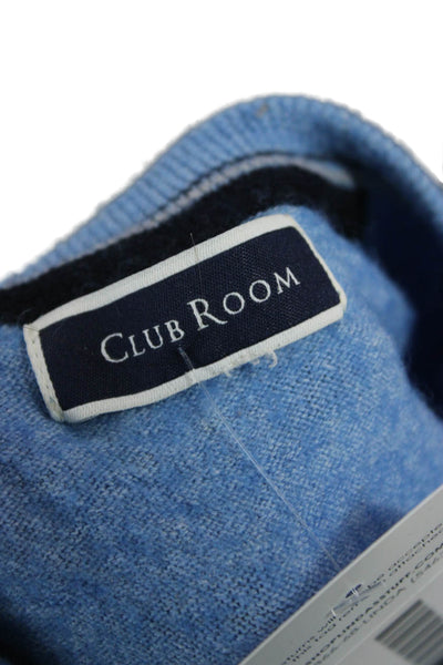 Club Room Womens Pullover Sweater Light Blue V Neck Merino Acrylic Size S
