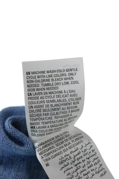 Club Room Womens Pullover Sweater Light Blue V Neck Merino Acrylic Size S