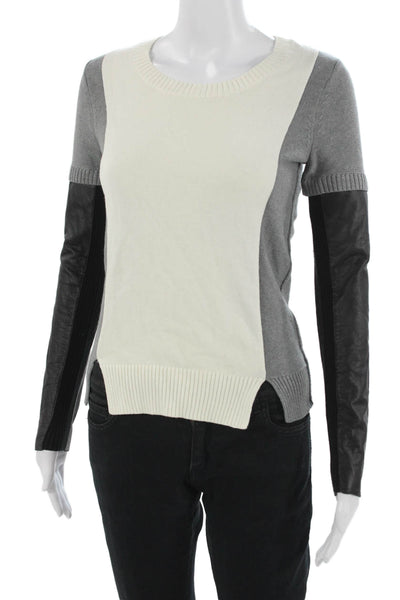 AIKO Womens Beige Merino Wool Blend Crewneck Pullover Size XS