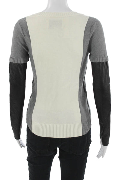 AIKO Womens Beige Merino Wool Blend Crewneck Pullover Size XS