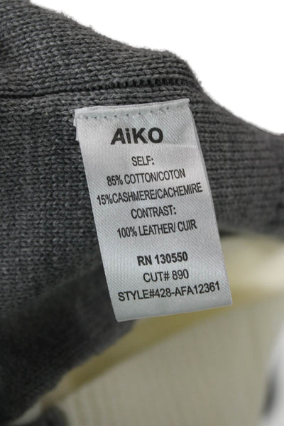 AIKO Womens Beige Merino Wool Blend Crewneck Pullover Size XS