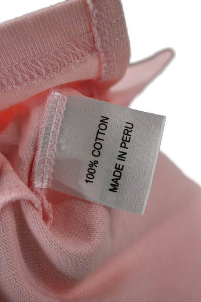 Apiece Apart Womens Cropped Pink Cotton 3/4 Sleeve Crew Neck T-Shirt Size XS