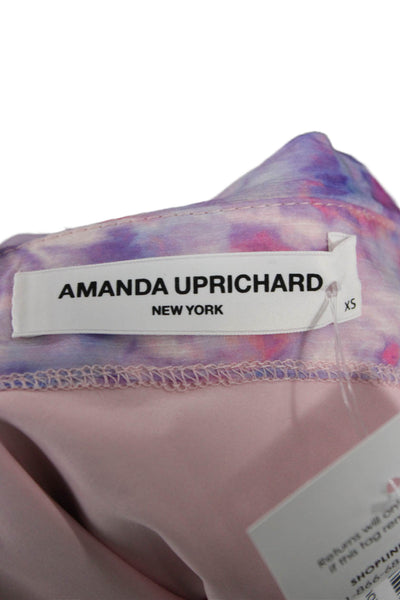 Amanda Uprichard Womens Cropped Sleeveless Pink Blouse Tie Closure Size XS