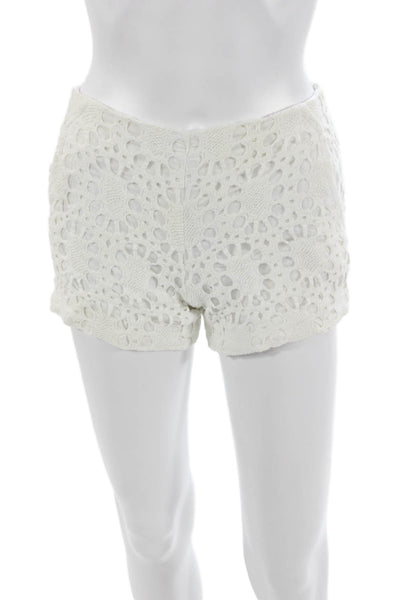 Trina Turk Womens White Cotton Bohemian Shorts Size 00