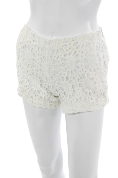 Trina Turk Womens White Cotton Bohemian Shorts Size 00