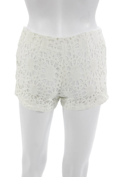 Trina Turk Womens White Cotton Bohemian Shorts Size 00