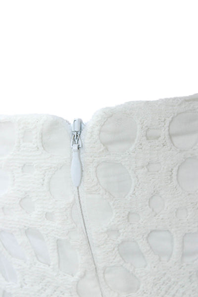 Trina Turk Womens White Cotton Bohemian Shorts Size 00