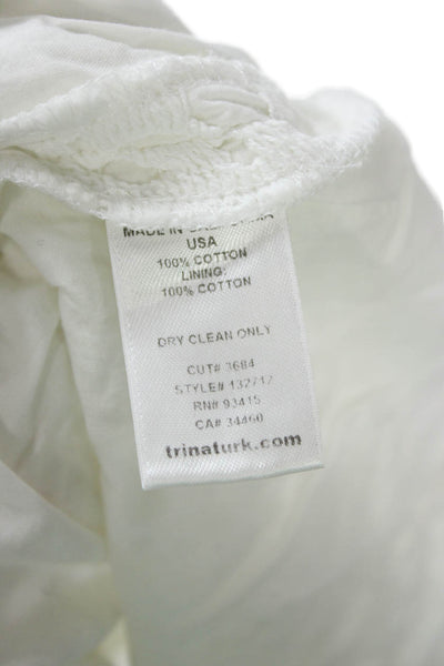 Trina Turk Womens White Cotton Bohemian Shorts Size 00