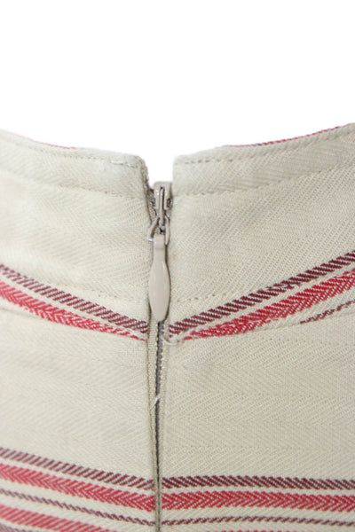 BCBG Max Azria Womens Bohemian Striped Cotton Zip Shorts Beige Size 2XS