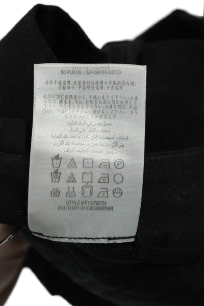 BCBG Max Azria Womens Solid Black Button Front Shorts Cotton Spandex Size XS