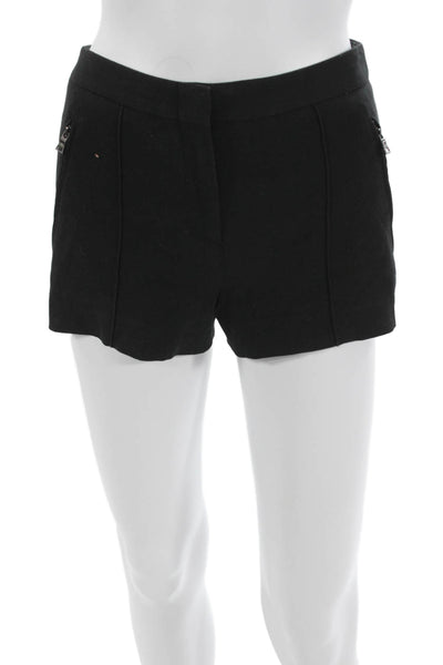 BCBG Max Azria Women Black Button Front Designer Shorts Size 2XS