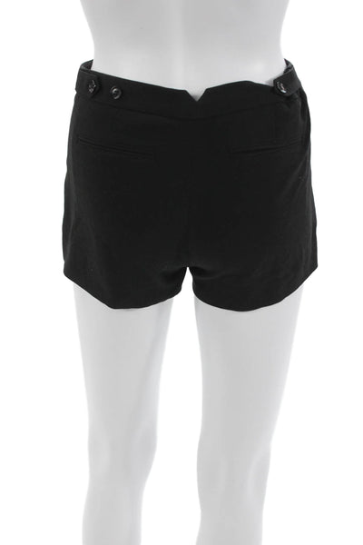 BCBG Max Azria Women Black Button Front Designer Shorts Size 2XS