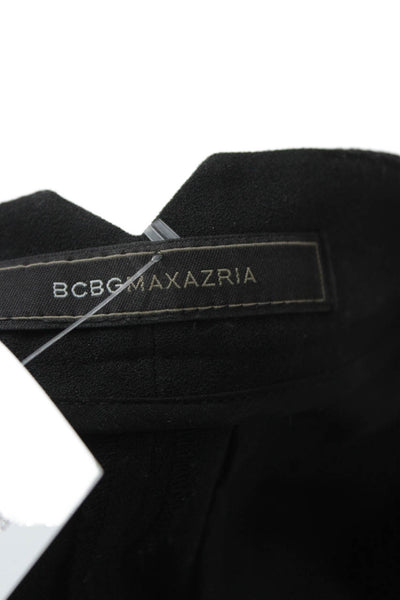 BCBG Max Azria Women Black Button Front Designer Shorts Size 2XS