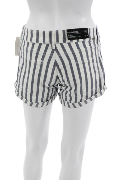 DL1961 Womens White Striped Button Shorts 98% Cotton 2% Lycra Size 23