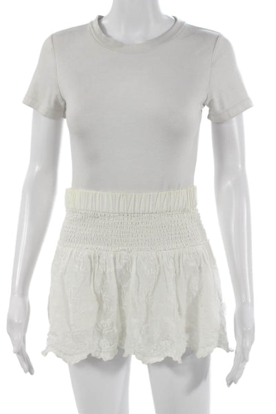 Joes Womens Peasant Mini Skirt White Floral Polyester Size XS