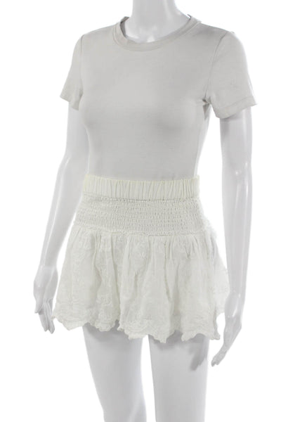 Joes Womens Peasant Mini Skirt White Floral Polyester Size XS