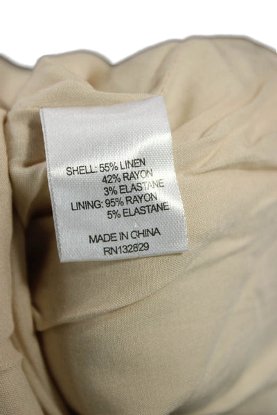 Lovers + Friends Womens Mini Wrap Skirt Beige Linen Blend Size 2XS