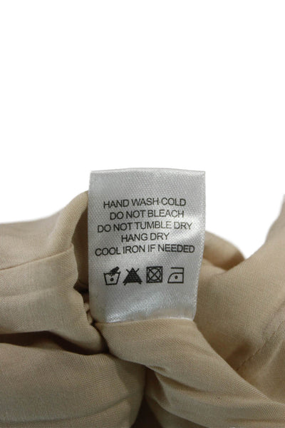 Lovers + Friends Womens Mini Wrap Skirt Beige Linen Blend Size 2XS